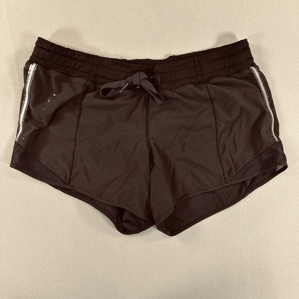 Lululemon Shorts‎ Womens 4 Black Running 3.5 Inseam Zip Pockets Mesh Athletic